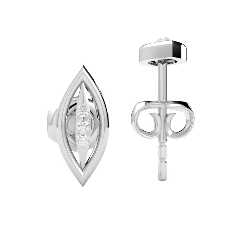 Kolczyki z diamentami Atria – złoto białe 750 – GOLDPORT